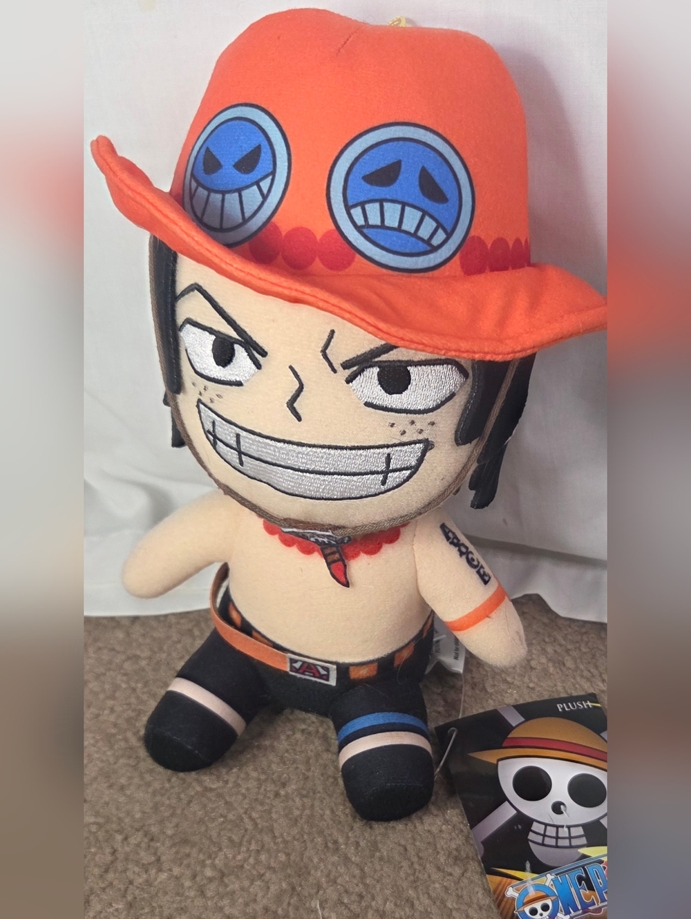 Portgas D-Ace Plush Sitting Pose 7"H One Piece Series Collector Item Character